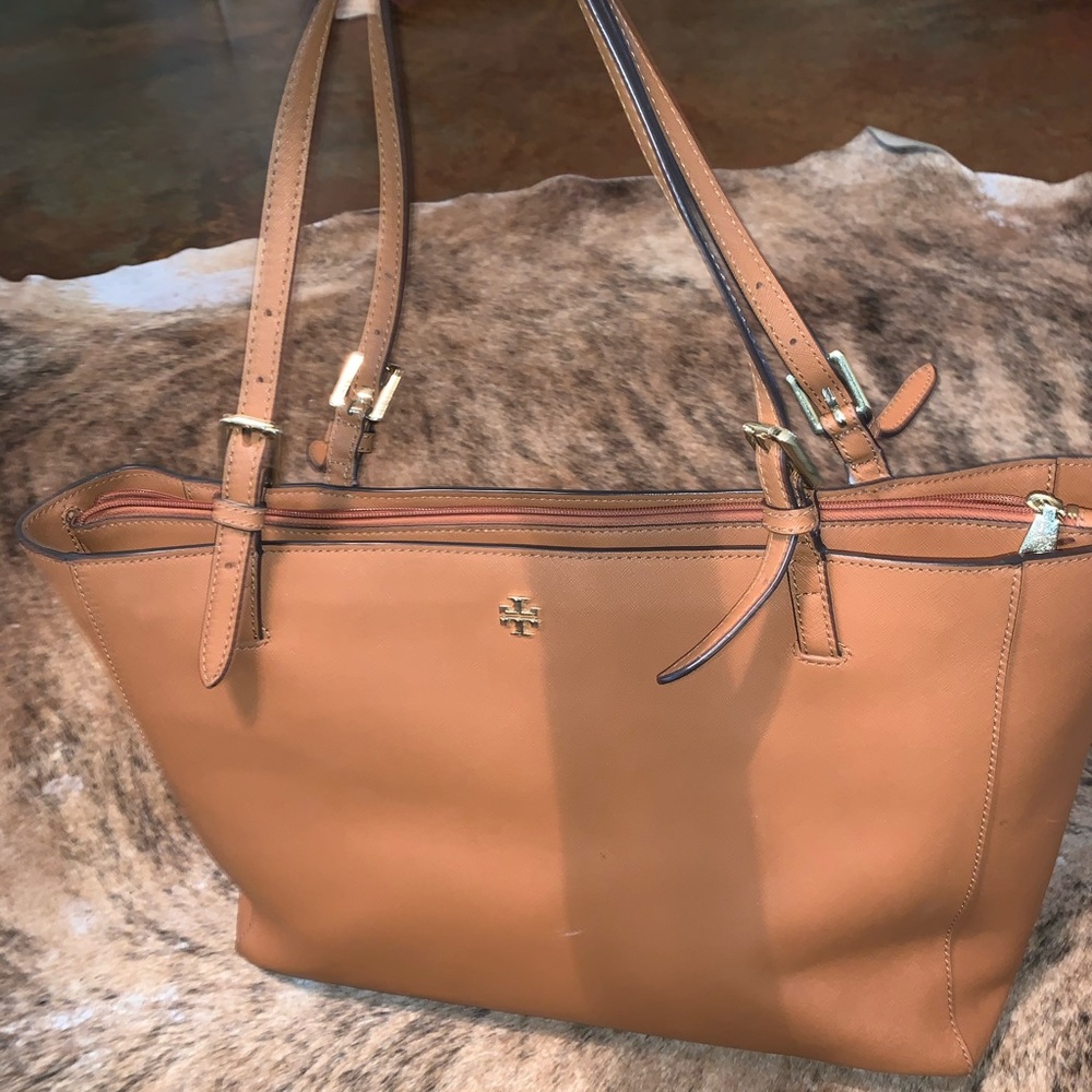 Tory Burch camel colored tote
